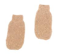 Ciieeo Lot de 2 Moufles Exfoliants en Jute et Ramie Corps, Moufles de Bain à Récurer Bande Longue, Exfoliant Naturel pour Peaux Mortes, Adaptés Spa, Taille Unique, Couleur Naturelle