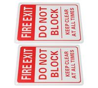 Ciieeo Lot de 2 Panneaux de Sortie de Secours en Alliage D'aluminium, Panneau D'avertissement « Ne Pas Bloquer » pour Centre Commercial et Usine, Signalisation D'urgence