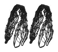 Ciieeo Lot de 2 Paquet à Foin en Filet Noir à Distribution Lente Grosse Capacité Tissu Résistant Mangeoire Suspendue pour Chevaux Chèvres et Moutons Utilisation en Étable et