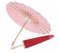 Ciieeo Lot De 2 Parapluies en Papier Rouges Vierges pour Décoration De Maison Accessoires De Photographie De Fête Diamètre De 30 Cm