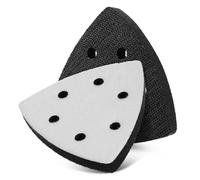 Ciieeo Lot de 2 Patins de Ponçage Triangulaires Adhésifs pour Ponceuse Électrique Papier de Verre Noir et Blanc Compatible Outils Oscillants Bois Pierre Remplacement Rapide et Pratique