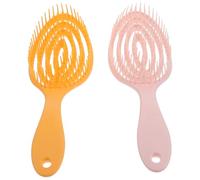 Ciieeo Lot de 2 Peignes de Massage pour Femmes, Brosse Démêlante Ovale en Plastique Léger, Dents Lisses pour Cheveux Longs Épais et Bouclés, Outil Portable de Coiffage Couleur Aléatoire