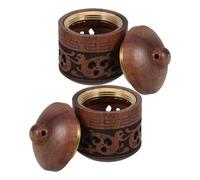 Ciieeo Lot de 2 Pendentifs Diffuseurs D'aromathérapie en Bois Sculpté Lanterne Ajourée, Petit Sachet Parfumé DIY, Décoration Portable pour Voiture, Bureau et Chambre, Charme en Bois