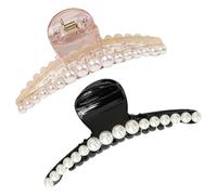 Ciieeo Lot de 2 Pinces à Cheveux en Perles, Accessoires de Coiffure Simples et Élégants en PC pour Femmes et Filles, Faciles à Porter et Tenant Bien les Cheveux en Sortie