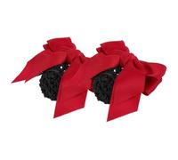 Ciieeo Lot de 2 Pinces à Cheveux Nœud Rouge, Filet à Chignon pour Coiffures Professionnelles, Adapté Personnel Banque, Infirmières, Coiffure Sécurisée et Élégante, Accessoire Cheveux