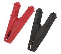 Ciieeo Lot de 2 Pinces Crocodiles Électriques 50A en Cuivre Pur, Taille Moyenne, Pince à Ressort Isolée une Rouge une Noire, Clips de Ligne de Test pour Usage Électrotechnique et
