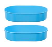 Ciieeo Lot de 2 Plateaux de Remède D'hôpital en Plastique Bleu, Distributeur Compartimenté de Pilules pour Rangement Quotidien, Organisateur Compact pour Chariots et Soins Infirmiers