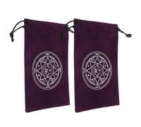 Ciieeo Lot de 2 Pochettes à Cordon pour Tarot en Flanelle Douce Petit Paquet de Rangement Violet à Fermeture Serrage Organisateur Polyvalent pour Cartes de Tarot et Accessoires de