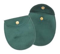 Ciieeo Lot de 2 Pochettes à Montre de Poche en Velours Épais Vert Format Demi-Lune Grand Paquet de Rangement Rétro Bouton-Pression Étui Sacoche Postale pour Protéger Montres et Bijoux