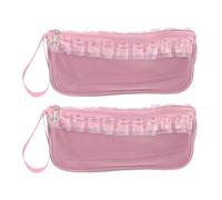 Ciieeo Lot de 2 Pochettes à Pantoufles de Ballet Rose avec Fermeture Éclair Paquet de Rangement Compact et Respirant Protection Imperméable pour Cours Studio et Spectacles de Danse