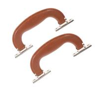 Ciieeo Lot de 2 Poignées de Valise en Plastique Marron 437 Grosse Taille avec Supports en Alliage de Zinc, Poignée Robuste de Rechange pour Boîtes à Outils et Malles, Fixation Latérale