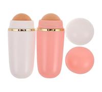 Ciieeo Lot de 2 Rouleaux Absorbants en Pierre Visage, Contrôle Sébum, Format Compact, Couleurs Blanc et Rose, pour Peau Grasse et Sensible, Soin des Pores et Matifiant, Usage Voyage