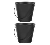 Ciieeo Lot de 2 Seaux à Graisse Noir pour Barbecue 8x10,5x12 Cm, Bac Récupérateur de Graisses Résistant à Haute Température, Accessoire Cuisson Extérieur Anti-éclaboussures