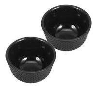 Ciieeo Lot de 2 Tasses à Thé Kung Fu en Fonte 35 Ml Tasses Chinoises Rétro sans Anse pour Cérémonie du Thé Usage Maison et Décoration Petit Bol Traditionnel Style Ancien