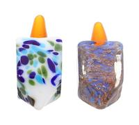 Ciieeo Lot De 2 Toupies De Collection Décorations Figurines Toupies De Hanoukka en Verre Presse-Papiers Figurines pour Les Fêtes Juives