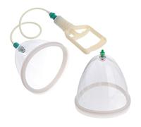 Ciieeo Lot de 2 ventouses de massage pour le corps - Outils à main - Tire-lait manuel - Ventouse sous vide - Costumes pour femmes - Grandes tasses de massage - Plastique blanc augmenté - Chine à