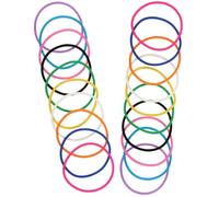 Ciieeo Lot de 20 Bracelets Silicone Unisexes Colorés, Élastiques et Confortables, pour Soirées Rétro et Activités Sportives Couleur Aléatoire