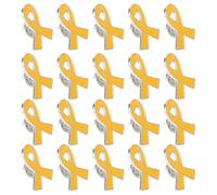 Ciieeo Lot de 20 Épinglettes Ruban Jaune en Alliage Émail Symbole International de Sensibilisation Broches de Campagne pour Événements Caritatifs et Soutien Santé Accessoires Unisexes