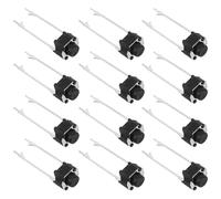 Ciieeo Lot de 20 Micro-Interrupteurs Tactiles Momentané 6X5 MM à 2 Broches Noir Bouton-Poussoir Rond pour Plaque D’Essai Kit Interrupteurs pour Modélisme et Contrôle de Panneaux