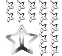 Ciieeo Lot de 20 Petites Pinces à Cheveux en Métal D’étoile à Cinq Branches, Accessoires Kawaii pour Femmes et Filles, Clips Étoiles Argentés pour L’école, Fêtes et Coiffures