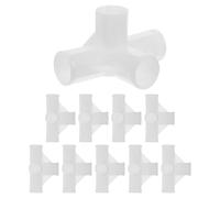 Ciieeo Lot de 20 Raccords en T en Plastique pour Rayonnage de Stockage 16 Mm Diamètre Intérieur Joint 4 Voies 5 Trous pour Étagère à Chaussures et Penderie Blanc