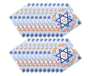 Ciieeo Lot de 20 Serviettes Jetables Hanoukka à Motif Étoile de David, Papier Résistant et Doux, Décorations pour Fête Juive, Serviettes de Cocktail pour Déjeuner et Événements Religieux