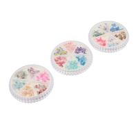 Ciieeo Lot de 3 Boîtes de Décorations Ongles Forme de 3d en Plastique et Résine, Accessoires Nail Art Brillants et Réalistes pour Manucure Élégante en Rendez-banquet