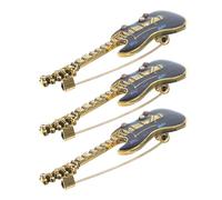 Ciieeo Lot de 3 Broches Guitare Électrique en Alliage Émaillé avec Cristaux, Épingles Décoratives Unisexes pour Chemisiers, Vestes et Sac, Accessoires Musicaux Vintage, Déco Instrument