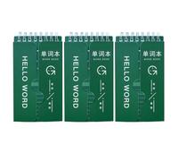 Ciieeo Lot de 3 Cahiers de Vocabulaire Anglais Format Petit, Couleur Vert Foncé, Papier Qualité Scolaire, Bloc-notes D’écriture Portatif pour Apprentissage et Mémorisation, pour