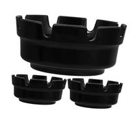 Ciieeo Lot de 3 cendriers de voiture noirs de style vintage avec design multi-fentes pour cigarettes, cendrier portable rétro d'extérieur pour restaurants, bars, patios minimalistes et décoratifs