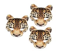 Ciieeo Lot de 3 demi-masques léopard pour cosplay, Halloween, bal masqué, fête, carnaval