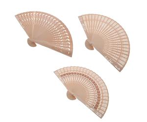 Ciieeo Lot de 3 Éventails Pliants en Bois Style Antique pour Femmes, Pliables et Faciles à Porter, Ventilateurs à Main pour L'été Performances