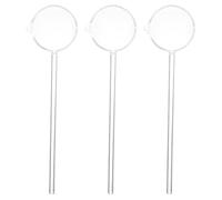 Ciieeo Lot de 3 Louches en Verre Transparent Résistant Chaleur avec Long Manche et Bec Verseur, Cuillères Élégantes pour Fêtes Professionnelles et Usage Domestique