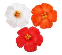 Ciieeo Lot de 3 Pinces à Cheveux Hawaïennes Colorées Barrette Fleur Hibiscus pour Femmes et Filles pour Plage Fêtes et Occasions Estivales