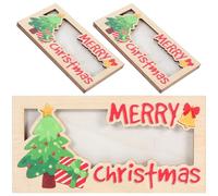 Ciieeo Lot de 3 Porte-Billets de Noël en Bois Porte-Cartes Compact pour Présents D’Invités Distributeur D’Enveloppes en Bois Naturel Accessoire Festif Pratique pour Fêtes de Fin