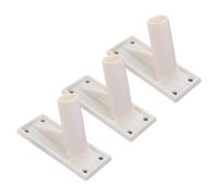 Ciieeo Lot de 3 Supports de Fixation Muraux Auto-adhésifs pour Mât de Drapeau en Métal, Base Adhésive Résistante aux Intempéries, Fixation Stable pour Drapeau Extérieur Jardin et Maison