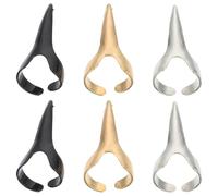 Ciieeo Lot de 30 Bagues à L'Ongle en Alliage de Zinc Style Griffe Punk Ouvertures Ajustables Couleurs Or Argenté et Noir Accessoires Cosplay pour Fête et Halloween