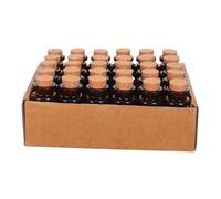 Ciieeo Lot de 30 mini bouteilles en verre ambré avec bouchon en liège soufflé à la main pour messages de vœux, potions et décorations artisanales