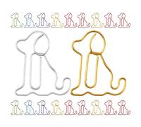 Ciieeo Lot de 30 Mini Trombones Décoratifs en Métal de Chien, Couleurs Mixtes, Clips Pratiques pour Documents, Photos et Mémos au Bureau la Maison Couleur Aléatoire