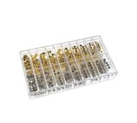 Ciieeo Lot de 300 Couronnes et Tiges de Montre Étanches en Métal Tailles Variées Boîte Compartimentée Kit de Réparation Professionnel pour Horlogers et Collectionneurs Accessoires
