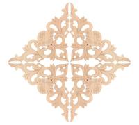 Ciieeo Lot de 4 Appliques Bois Sculpté pour Meubles, Panneaux Décoratifs Baroques 15X15 CM, Décorations Murales Légères pour Intérieur