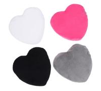 Ciieeo Lot de 4 Bouffées de Maquillage en Coton Forme Cœur, Coussin Cosmétique Doux pour Poudre Teint Visage, Facile à Manipuler Ranger