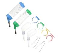 Ciieeo Lot de 4 Bouteilles d'eau Anti-Goutte pour Petits Animaux en Verre Capacité 60Ml et 125Ml Couleurs Rose Jaune Bleu et Vert Adaptées pour Hamsters Lapins Cochons d'Inde et