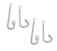 Ciieeo Lot de 4 Chaînes Suspendre en Fer Noir 41 Cm Crochets S et Crochets Plats pour Pots de Fleurs et Paniers Suspendus, Résistantes aux Intempéries, Adaptées pour Intérieur