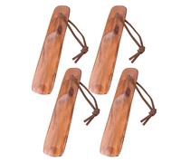 Ciieeo Lot de 4 Chausse-Pieds en Bois 15 CM avec Cordon Portable et Pratique Aide à Enfiler Chaussures pour Personnes Âgées Femmes Enceintes et Voyages Compatible Bottes et