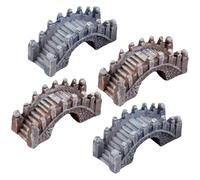 Ciieeo Lot de 4 Décorations de Pont Miniatures en Résine, Style Palais, 4 Pièces, Ornements Paysagers Compacts pour Jardin, Balcon et Micro-Paysage, Figurines Décoratives Polyvalentes