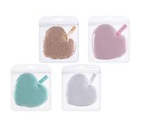 Ciieeo Lot de 4 Éponges Démaquillantes Réutilisables de Cœur, Couleurs Assorties, Éponge Visage Exfoliante et Nettoyante, pour Soin du Visage et Démaquillage au Quotidien