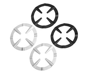 Ciieeo Lot De 4 Grilles Pour Brûleur De Cuisinière à Gaz En Fonte Inoxydable, Support Antidérapant Pour Poêles Et Réducteur De Feu, Accessoire Cuisson Maison Et Restaurant, Argenté Et Noir