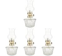 Ciieeo Lot De 4 Lanternes LED À Kérosène Classiques Lampes À Huile Rechargeables Lampe De Camping Lampe Solaire De Nuit Bougie en Verre Transparent