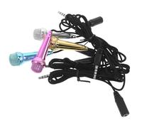 Ciieeo Lot de 4 Mini Microphones Filaires pour Téléphone Portable Micro Capacitif Portable Mini Micro Karaoké Compact Compatible Streaming Live Chant et Enregistrement Vidéo